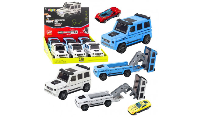 Auto Terenowe Metalowe Ukryty Samochodzik Światło Dźwięk Biały Niebieski