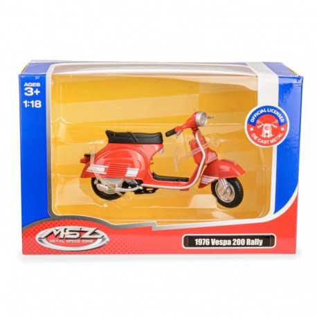 Skuter msz 1:18 1976 vespa 200 rally punane