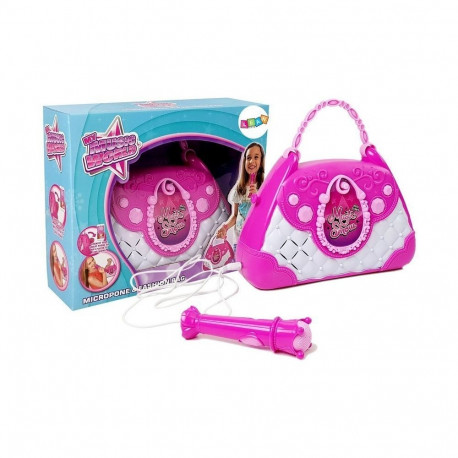 Przenośne Karaoke w Torebce Różowe Mikrofon USB