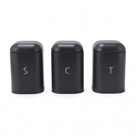 Salter BW13729EU7 Pebble 3-Piece Canister Set Charcoal