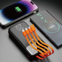 Dudao capacious powerbank with 3 built-in cables 20000mAh USB Type C + micro USB + Lightning black (