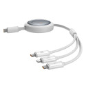 Baseus Free2Draw CB000084 retractable USB-C - Lightning / USB-C / micro USB cable 100W 1.1m - white