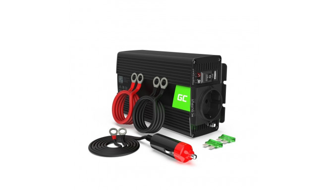 Green Cell INV05DE auto 300 W must toiteadapter/inverter