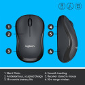 Logitech mouse M220 Wireless Silent, black (910-004878)