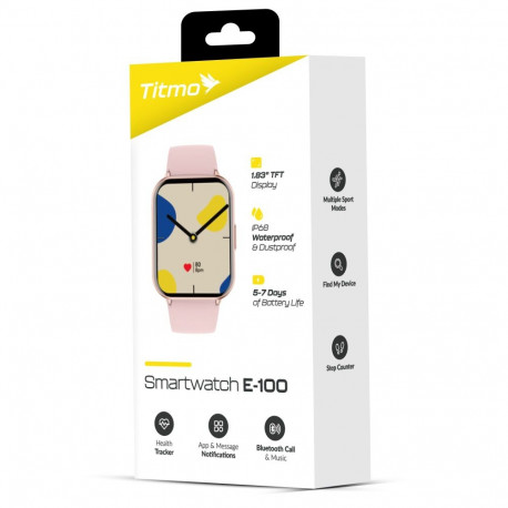 Smartwatch TITMO E-100 (TFT, bluetooth call) pink