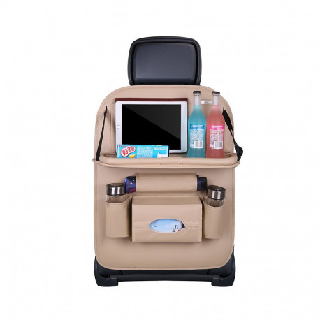 Car organizer for the seat foldable shelf mini car table beige