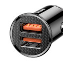 Baseus Circular smart car charger 2x USB QC3.0 Quick Charge 3.0 SCP AFC 30W black (CCALL-YD01)