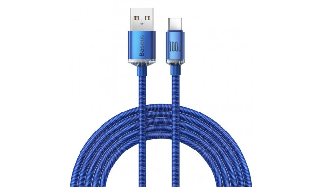Baseus crystal shine series fast charging data cable USB Type A to USB Type C 100W 2m blue (CAJY0005