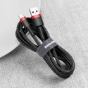 Baseus Cafule Cable Durable Nylon Cable USB / USB-C QC3.0 2A 2M Black-Red (CATKLF-C91)