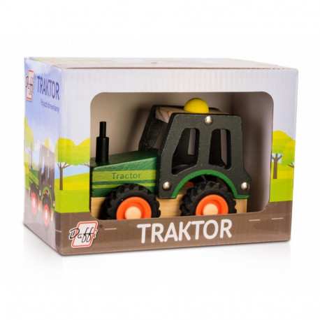 Puidust auto traktorirehvidega