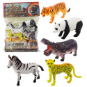 metsikud loomad safari tiiger gepard sebra panda 5 tk komplekt figuurid