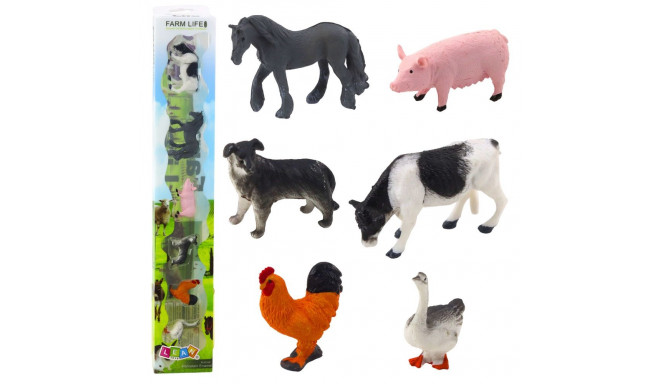 mini figuuride komplekt lehm hobune siga koer kukk hani 3-5cm 6tk