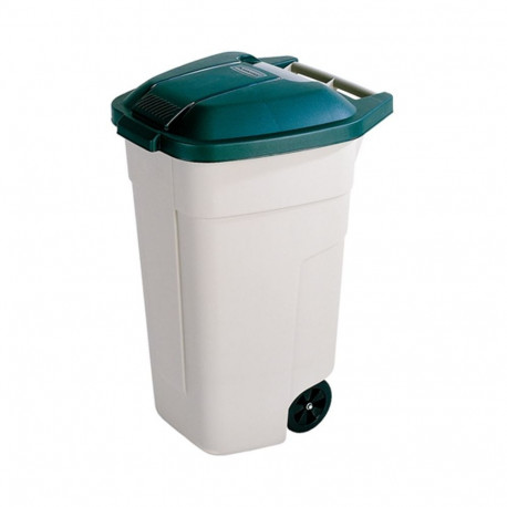Curver ratastega prügikast 0812900158 110L, beež/roheline