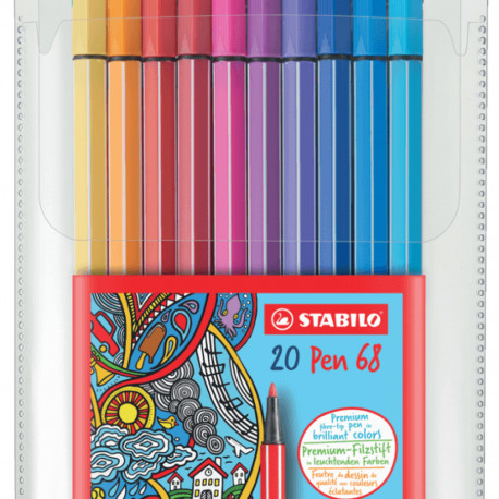 Viltpliiatsid Stabilo Pen 68 , 20 värvi pakis