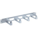 Intellinet 19" Cable Management Panel, 1U, 4 long plastic rings, Grey