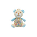 Music box Teddy bear beige and blue 20 cm