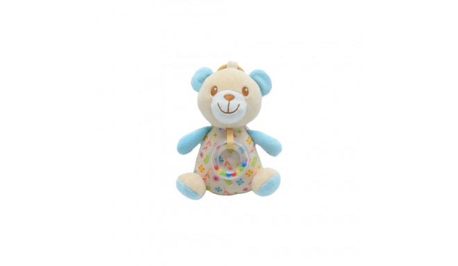 Music box Teddy bear beige and blue 20 cm
