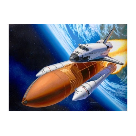 Plastic model Space Shuttle Discovery & Booster Rockets