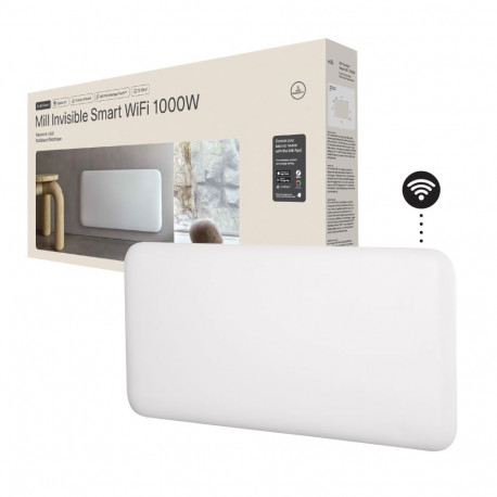 Mill Invisible Smart WiFi soojuspaneel PA1000WIFI4 1000 W kuni 12–16 m² ruumidele valge IPX4