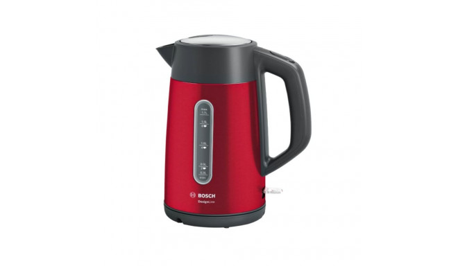 Bosch DesignLine TWK4P434 elektriline veekeetja 2400 W 1.7 L roostevaba teras 360° pöörlev alus puna