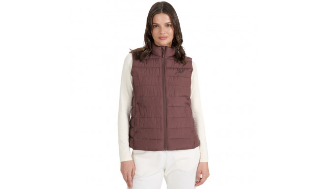 Kamizelka damska 4F F218 ciemny brązowy 4FWAW25TVJAF218 80S S