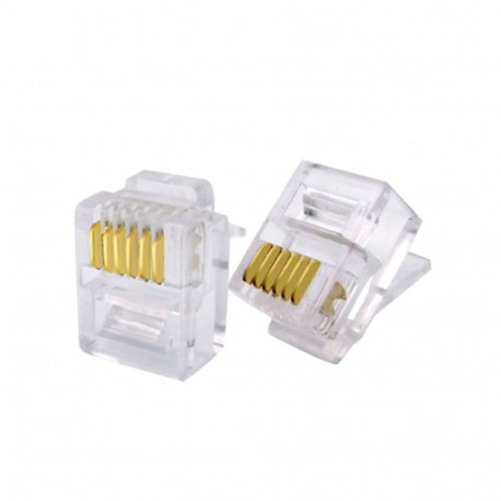 Modularpistik RJ12 lapikkaablile 6/6kontaktiga