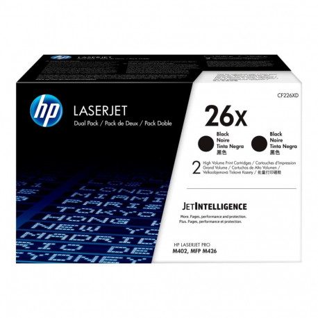 HP 26X originaal LaserJet toonerkassetid must suure tootlikkusega (2-pakk)