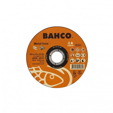 Bahco A60R INOX+Fe T41 cutting disc – 125x1.0x22.23mm, stainless steel and metal, OSA certified