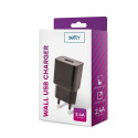Setty USB-laadija 1xUSB 2,4A, must