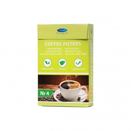 Coffeefilters no. 4, unbleached, 80 pcs in box