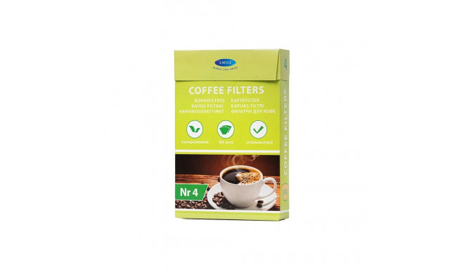 Coffeefilters no. 4, unbleached, 80 pcs in box