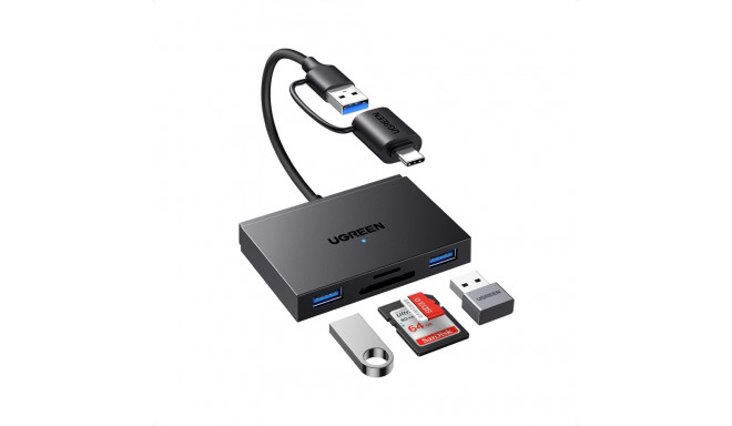 Kaardilugeja SD, microSD USB 3.0/USB-C OTG 2xUSB-A pordiga