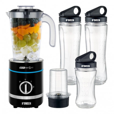Noveen Noveen SB2000 Sport Blender 500W 6 Blades + Pulse + Grinder 2x600ml + 300ml Bottles BPA-Free