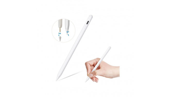 WoW Universal Touch Stylus Pen for Capacitive Tablets and Smartphones with USB Charging White