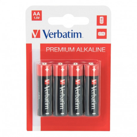 VERBATIM BATTERIES ALKALINE LR06/AA 1,5V BLISTER*4 PCS 49921