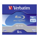 1x5 Verbatim BD-R Blu-Ray 50GB 6x Speed, white blue Jewel Case