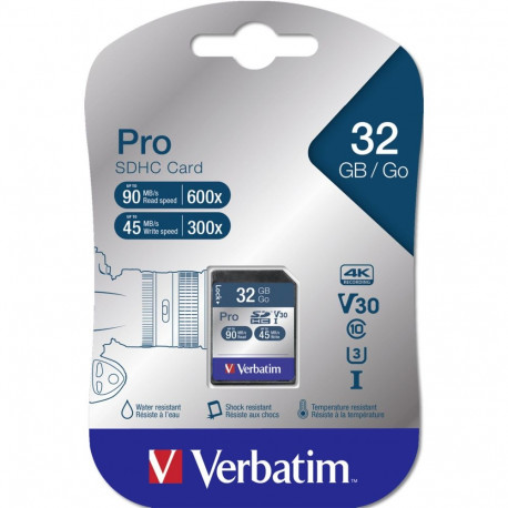 Verbatim SDHC kaart Pro 32GB Class 10 UHS-I