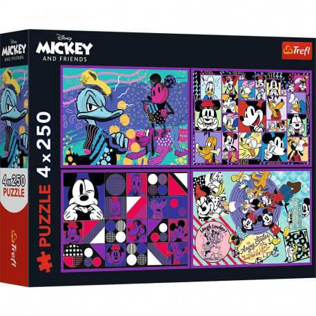 TREFL DISNEY MICKEY MOUSE Puslede komplekt, 4x250 osa