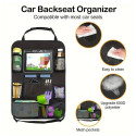 Car organizer for front seats with compartments black