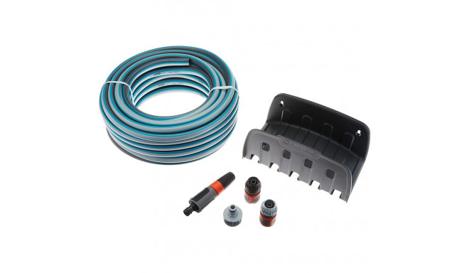GARDENA wall hose holder with classic hose (20 meters, with connections and syringe)