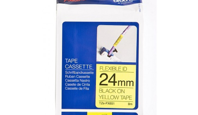 BROTHER TZEFX651 24 BLACK ON YELLOW FLEX