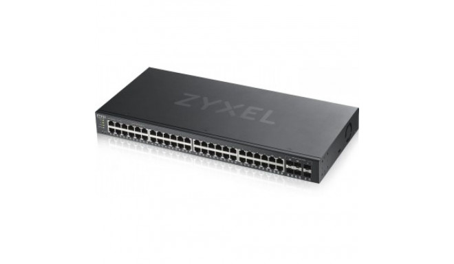 ZYXEL GS1920-48V2, 50 PORT SMART MANAGED SWITCH 48X GIGABIT COPPER AND 4X GIGABIT DUAL PERS., HYBRID