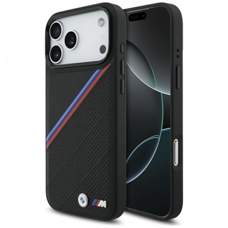BMW M Tricolor Metal Logo MagSafe Case for iPhone 17 Pro Max - Black