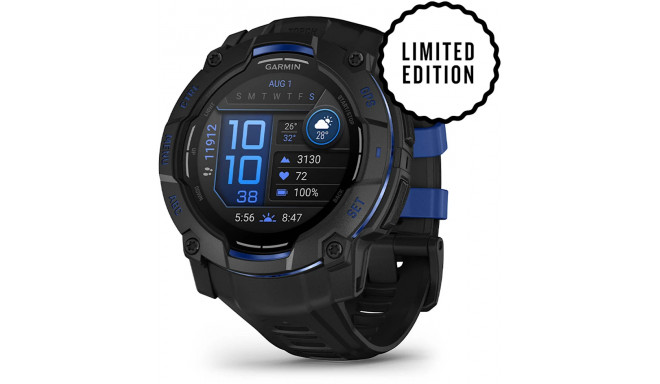 Garmin Instinct 3 AMOLED 50mm, must/must-sinine