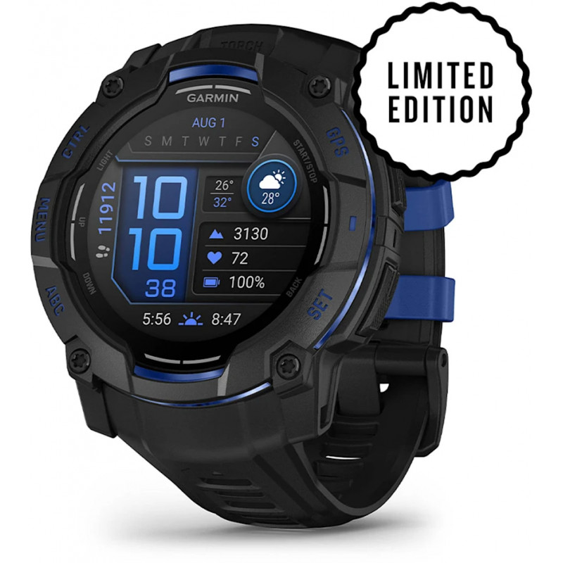 Garmin Instinct 3 AMOLED 50mm, must/must-sinine