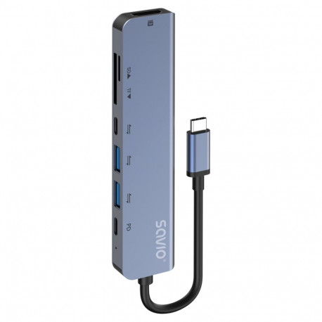 Savio AK-82 liidesehub USB Type-C 5000 Mbit/s must