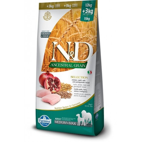 Farmina Pet Food N&D Ancestral Grain koer 15 kg täiskasvanud kana