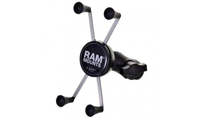 RAM Mounts X-Grip suur telefonihoidik mootorratta kahvli varre alusega