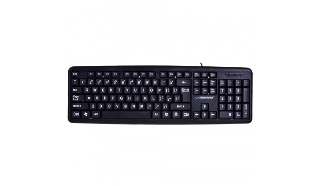 Esperanza EK129 klaviatuur USB QWERTY UK inglise must