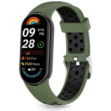 Tech-Protect watch strap IconBand Air Xiaomi Smart Band 8/9/10, green/black